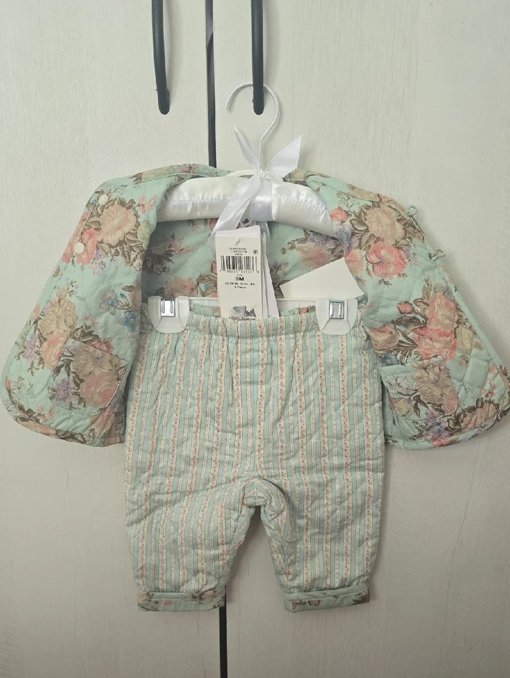 Ralph Lauren Baby Girls Quilted Floral Print Reversible Two Piece Set Jacket